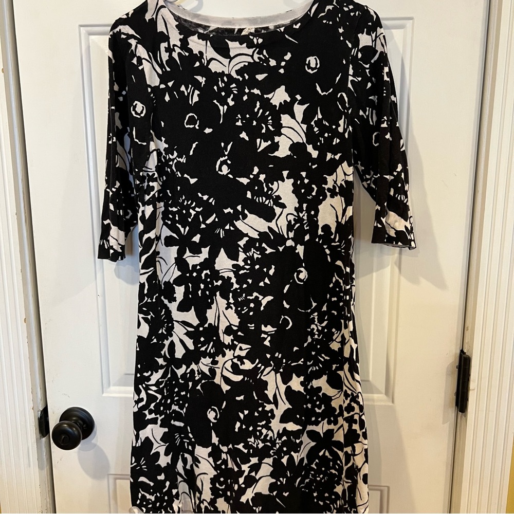 J Crew black floral dress size xl